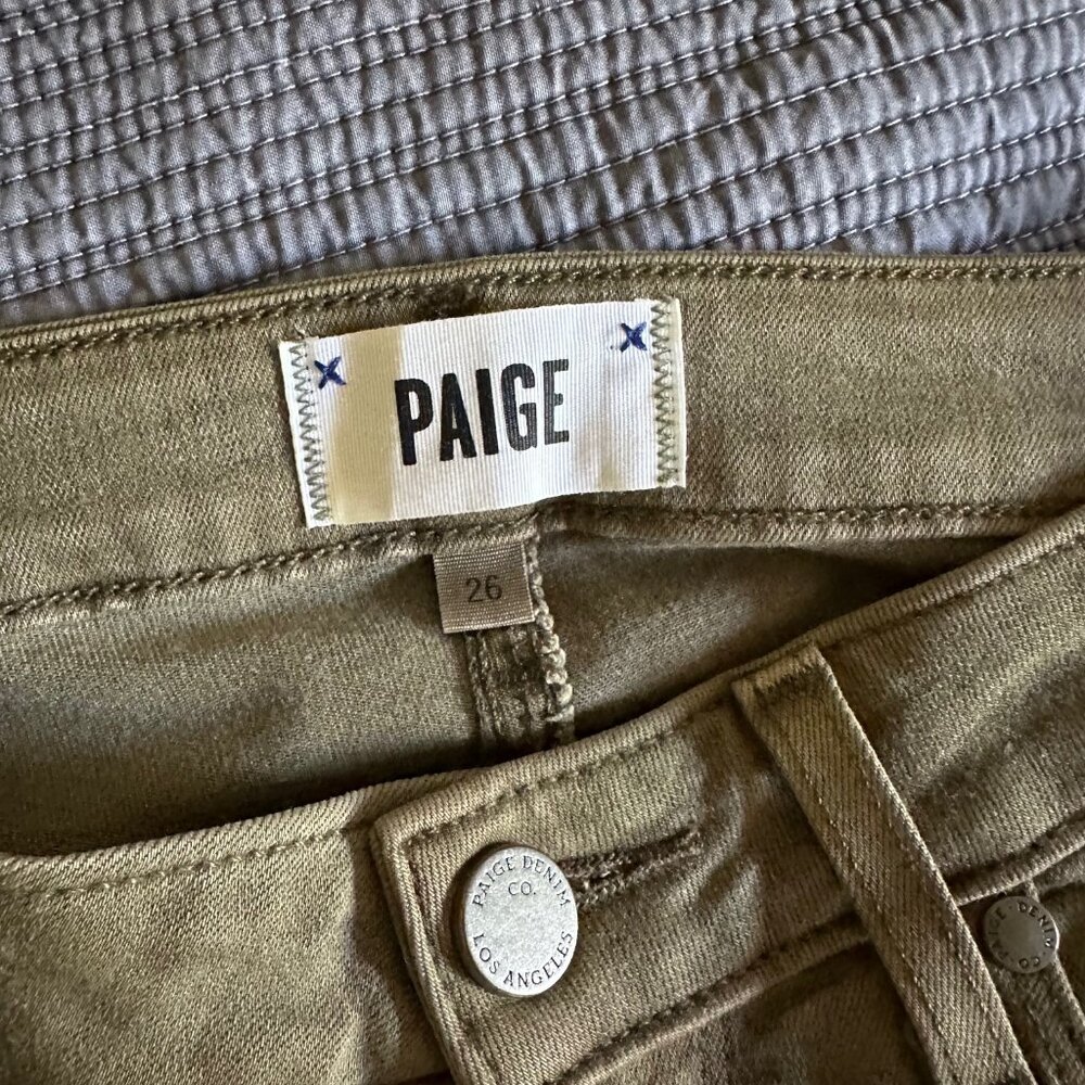 Paige Olive Green Verdugo Ankle Pants, Size 26 - Picture 5 of 8